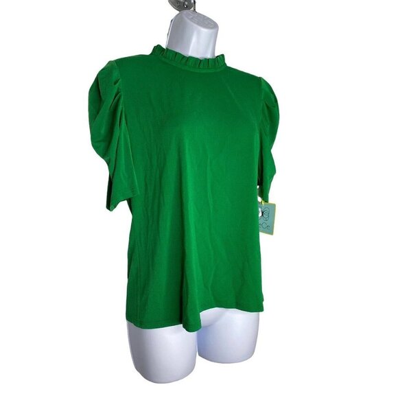 CeCe Sportswear Women's Puff Sleeve Key Item‎ Knit  Green SZ M - Picture 4 of 9